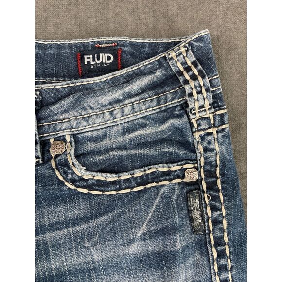 Silver Capri Jeans Women 31 Blue Suki Mid Rise Distressed Stitching Denim Y2K - Picture 2 of 12